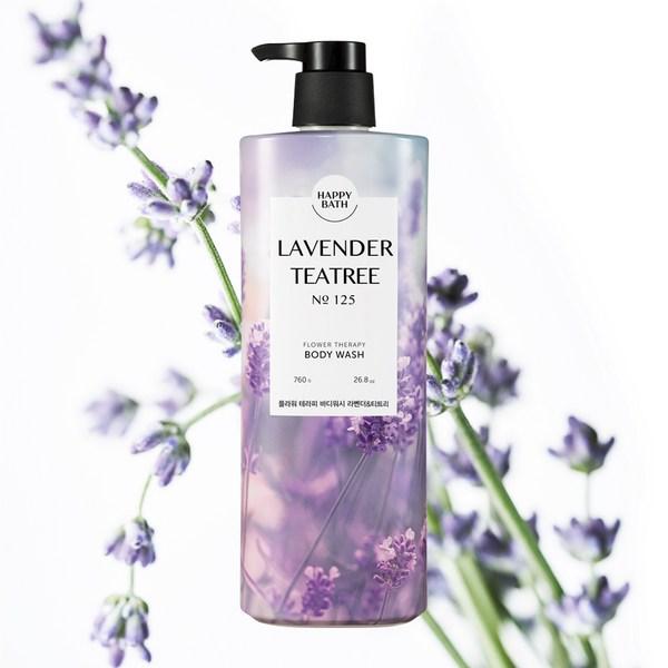 Happy Bath Flower Therapy Lavender & Tea Tree Body Wash Lavender Incense, 760g, 1 Korean Cosmetics