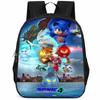 Рюкзак Sonic из ткани Оксфорд большой вместимости 15 дюймов для детей