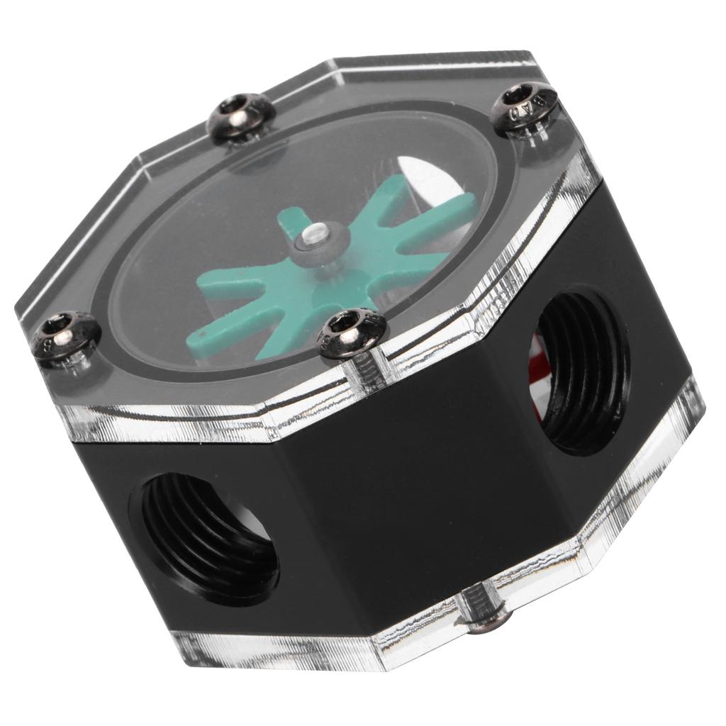 Water Flow Meter Transparent Acrylic Octagonal Metal Computer WaterCooled Rheometer