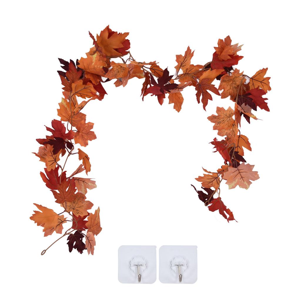 Декоративная искусственная кленовая гирлянда Осенняя гирлянда из листьев Украшение День благодарения Хэллоуин Искусственный клен