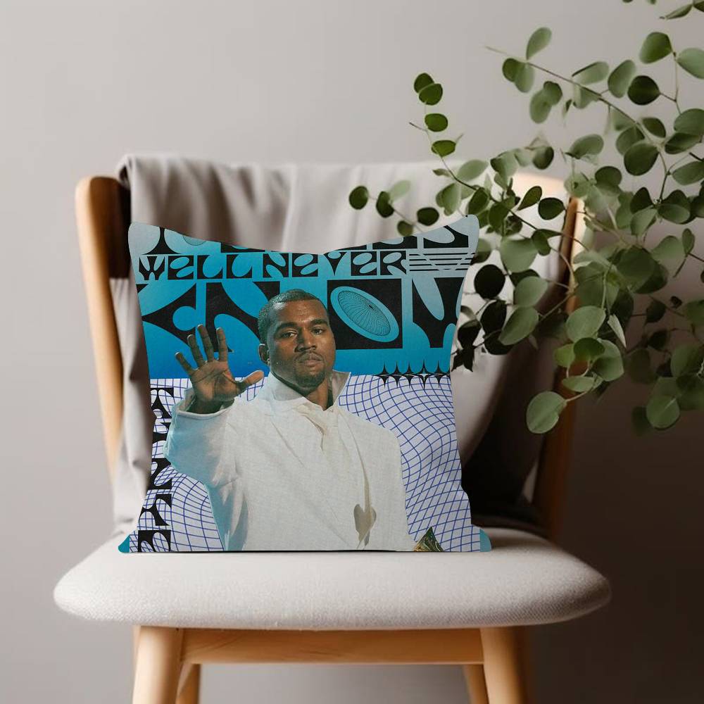PC KKanye WWest YYe Rapper Painting Cushion Cover Car Throw Pillow Case For Sofa Car Christmas Gift