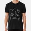 Black and White Origami Dinosaurs S To 5XL Made In the AU/USA T-Shirt