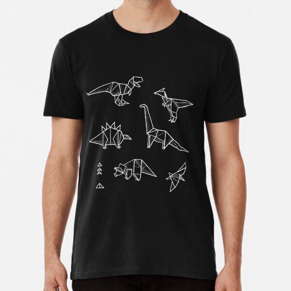 Black and white origami dinosaurs S to 5XL Made in the AU/USA T-Shirt
