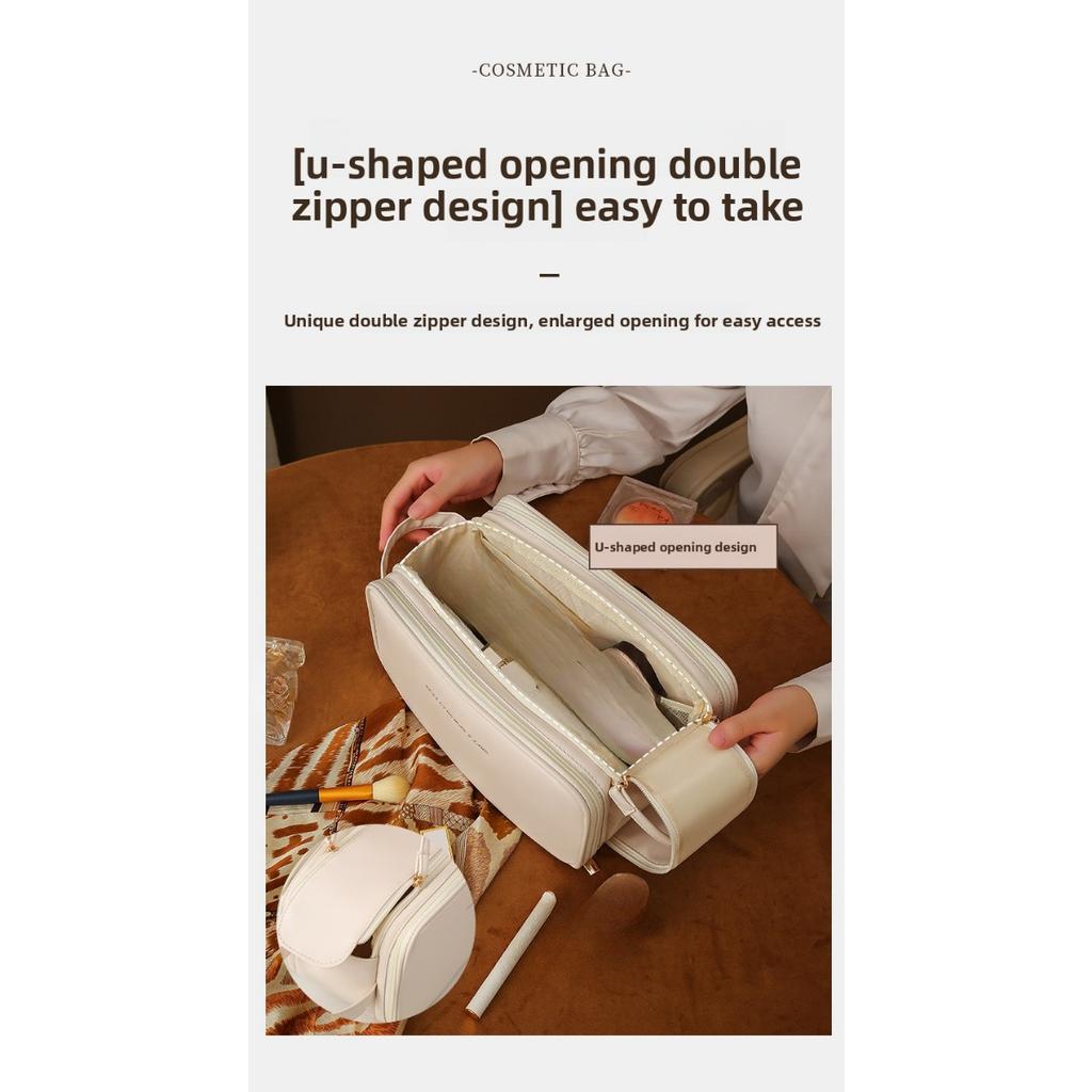Женская многофункциональная косметичка - Большая вместительная портативная дорожная коробка для хранения косметики, В комплекте отделения для кистей и туалетных принадлежностей