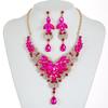 Retro Design Crystal Gemstone Jewelry Set for Women Elegant European Style Necklace Earrings Fashion Daily Accessories