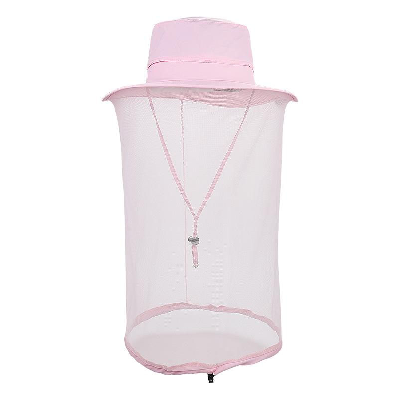 Hat outdoor sun protection big eaves hat travel bucket hat anti-mosquito visor net gauze hat