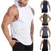 Men'S Fitness Hooded Vest Fashion Sleeveless Gym Hoodie T-Shirt