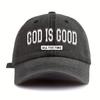GOD IS GOOD Бейсболка Легкая Регулируемая Унисекс Принт GOD IS GOOD Стиранная Бейсболка Кепка Папы для Активного Отдыха