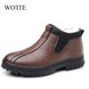 Модная зимняя мужская повседневная обувь Теплые мужские ботильоны Модные мужские зимние ботинки Уличная обувь Кроссовки Мужские кожаные ботинки мужские