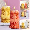 Cylinder Candle Silicone Molds for Epoxy Resin Leaf Embossed Candle Molds for Crafting Candle Soap Gypsum Decorations
