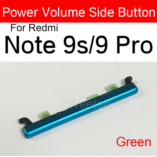 Volume Side Button For Xiaomi Redmi Note 9 5G / Note 9S / Note 9 Pro / Note 10 /Note 10 Pro Volume Button Sidekey Repair Parts