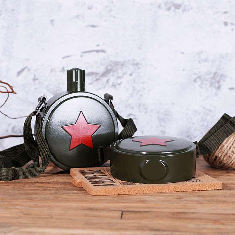 560ml/800ml 304Stainless Steel Hip Flask Wine Flagon Water Bottle Camping Bicycle Kettle with Straps