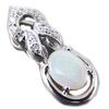 [G0786] - Artisan Silver Pendant 'Goddess Opal' Silver White (rhodium-plated) - 23x9 Mm