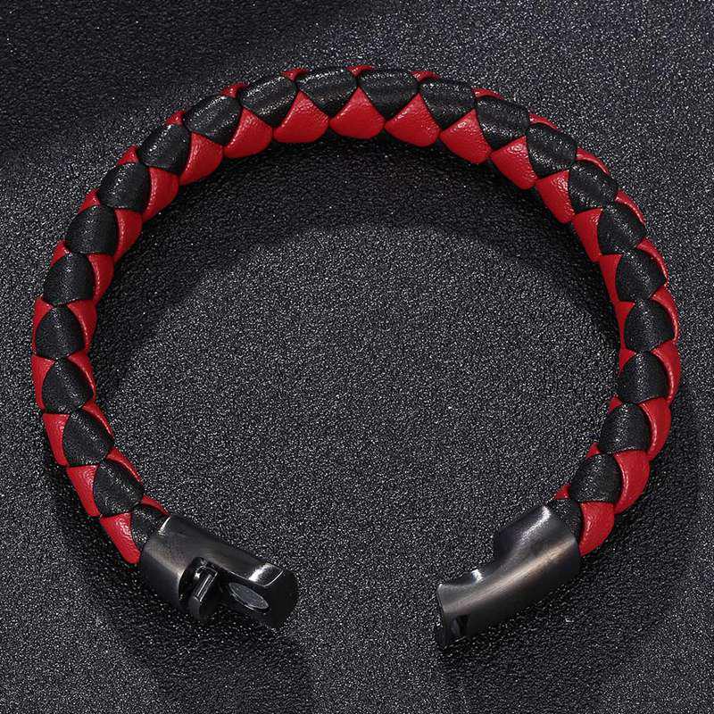 Fashion Men Jewelry Braided Leather Bracelet Handmade Bracelet Man Wrist Bangles