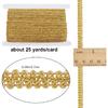 GORGECRAFT 25 ярдов Металлическое кружево Отделка Вышитая Золотая Плетеная Тесьма Сороконожка Кромка Лента Аппликация Гимп Тканая Кромка Отделка для Шитья Рождество Дом