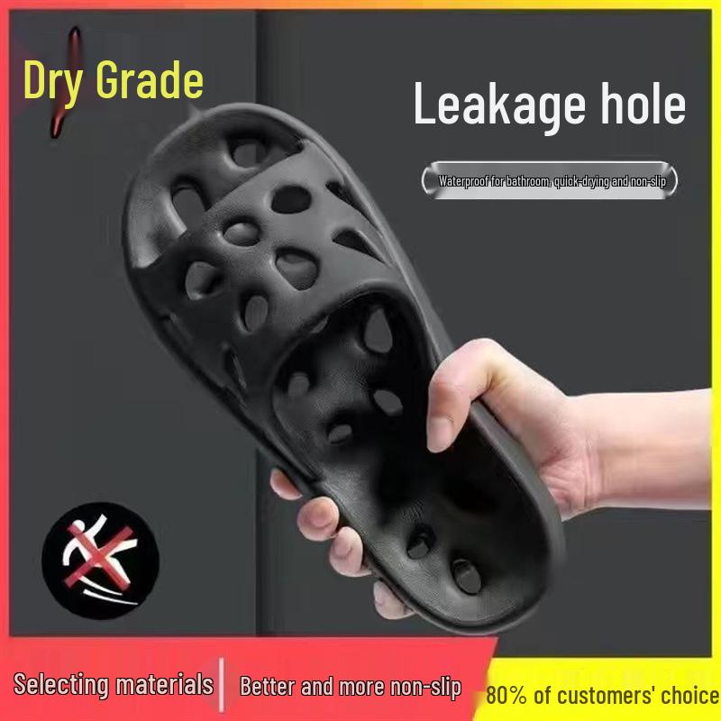 Летние нескользящие тапочки для ванной для мужчин и женщин - Мягкие, бесшумные, комнатные тапочки для душа с полым дизайном