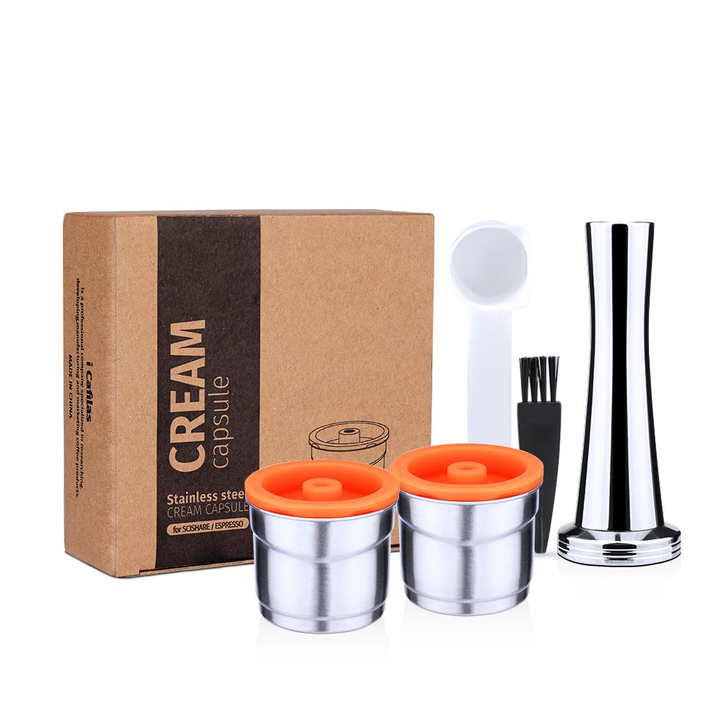 i Cafilas [YI01] Reusable Coffee Capsule Refillable Pods Cafe Cup Dripper Stainless Steel Crema Maker for Illy Machine Illy X7.1,Y3.2,Y5