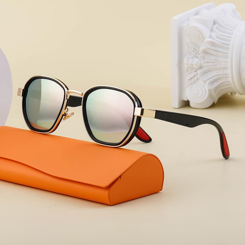 Ретро поляризованные солнцезащитные очки мужские солнцезащитные очки высокой четкости в цветной овальной оправе модные очки оттенки
