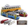Classic Train Tram Diecast Pull Back Model with LED Music Developmental Kids Toy