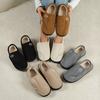 Slippers for Men Suede Leather Comfy Warm Plush Slip-on Shoes Non-Slip House Shoes Indoor/Outdoor