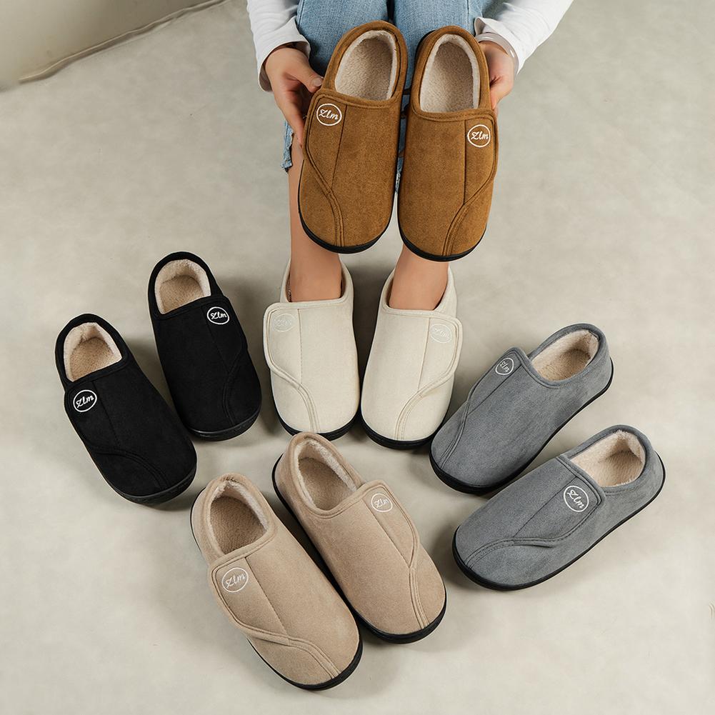 Slippers for Men Suede Leather Comfy Warm Plush Slip-on Shoes Non-Slip House Shoes Indoor/Outdoor