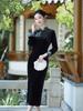 Elegant Black Velvet Qipao: Refined Autumn Chinese Style for Young Women