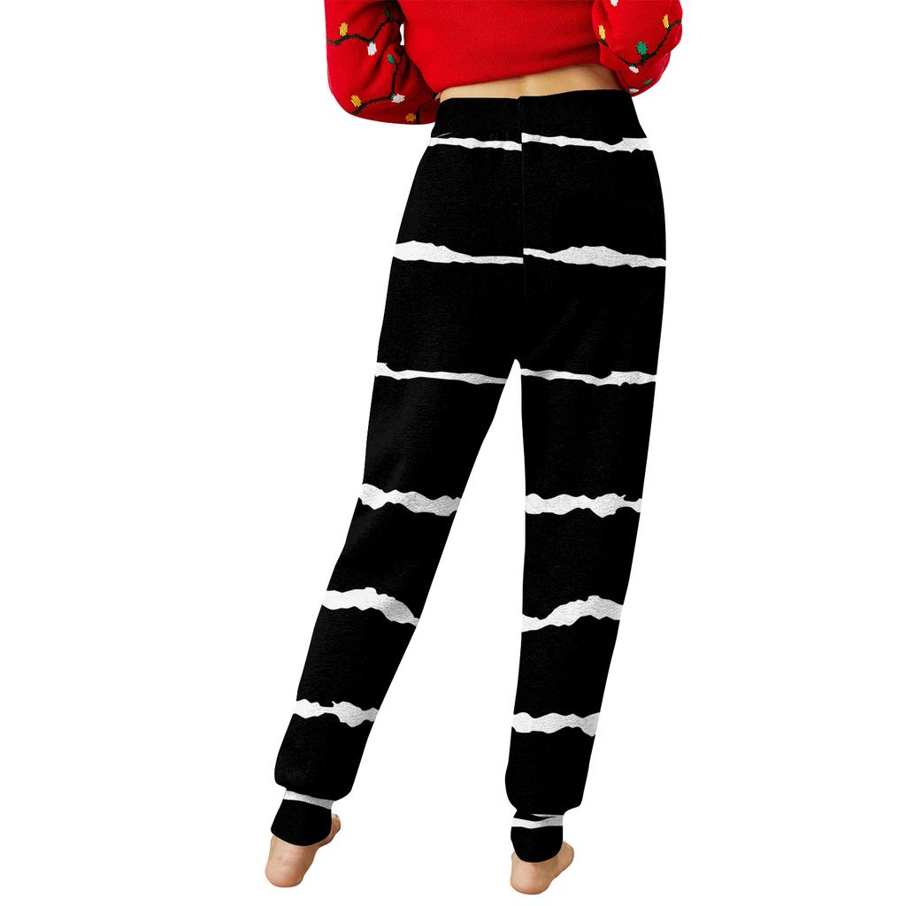 Women's Casual Fashion Home Christmas Print Plush Sweatpants