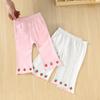Girls' Pants Summer New Thin Mid Length Pants Little Girls' Bell Bottoms Baby Outer Cropped Pants Leggings