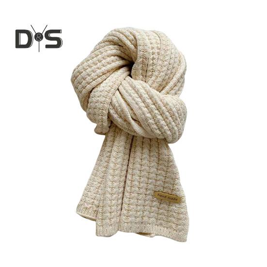 Winter Scarf Solid Color Thickened Warm Knitting Scarf Men Women Long Neck Wrap Garment Clothing Accessories