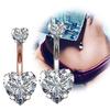 Buy 2 Get 1 Free 316L Surgical Steel 14g Belly Button Rings Clear Diamond Zircon CZ Navel Rings Belly Jewelry  Love Heart White Rose Gold