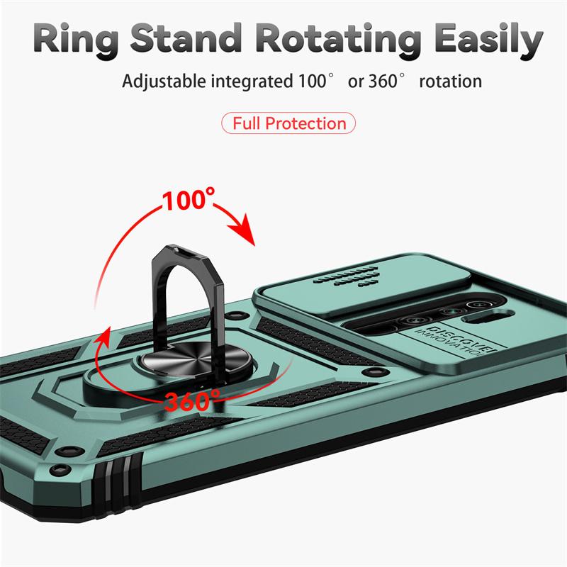 Для Xiaomi Redmi Note 8 Pro Чехол Противоударный бронированный чехол для телефона Redmi Note8 Note 8Pro Слайд-камера Защитное кольцо держатель Чехол