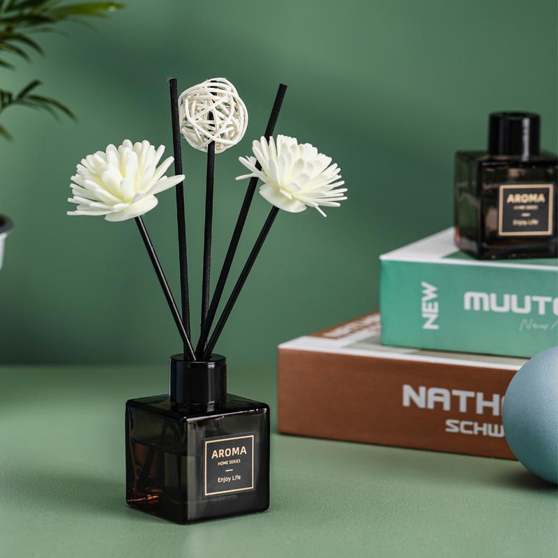 Маленький серый квадратный безпламенный диффузор для эфирных масел - Элегантный домашний ароматизатор для длительного освежения и устранения запахов