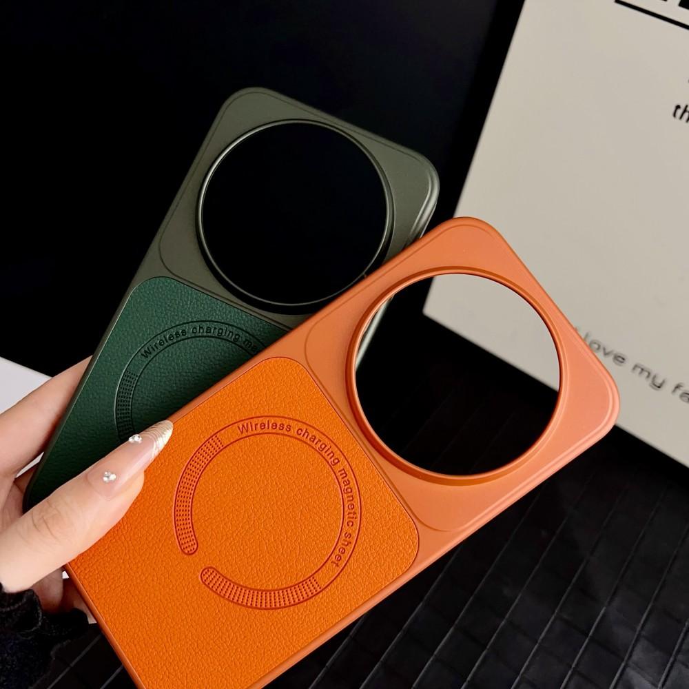 Для Xiaomi Mi 17 Ultra Чехол Роскошный ПУ Кожа Магнитная Беспроводная Зарядка Защитная Задняя Крышка Чехол Для Xiaomi Mi17 Ultra Корпус
