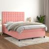 3143264 vidaXL Divan Bed with Mattress Pink 140x190 Cm Velvet