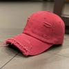 ins solid color old ripped cap children spring and summer fashion versatile street sunshade curved brim baseball cap