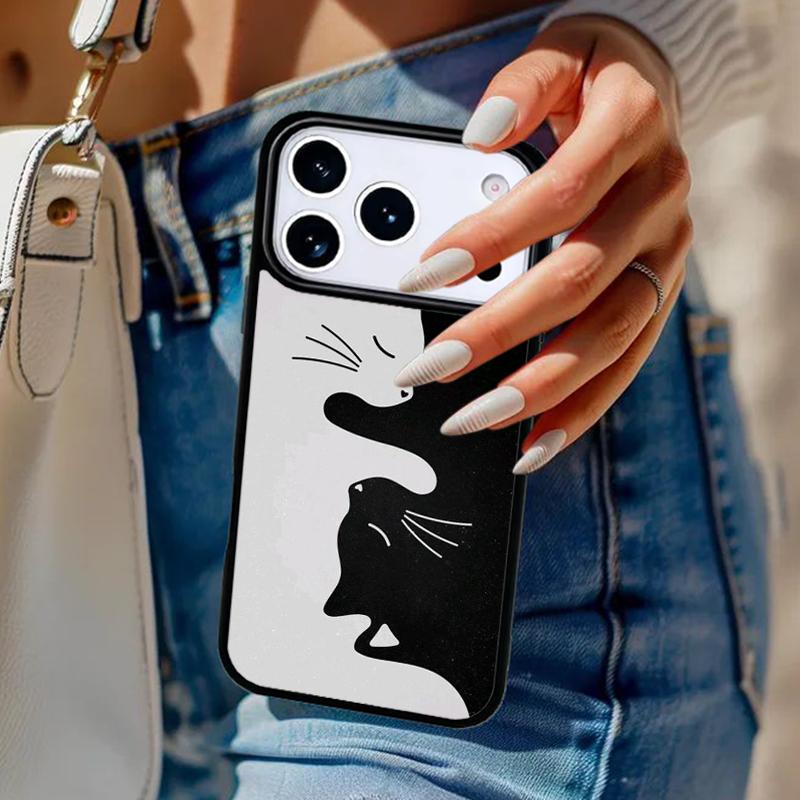 Милый Чехол для Телефона с Кошкой Для iPhone 17 Air 14 15 13 12 Max Чехол Для Apple 14 15 16 16e 11 Pro Max Plus