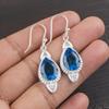 Swiss Blue Topaz Earring Gemstone Earring, 925 Solid Sterling Silver Earrings Jewelry Handmade Earrings, Silver Jewelry For Gift