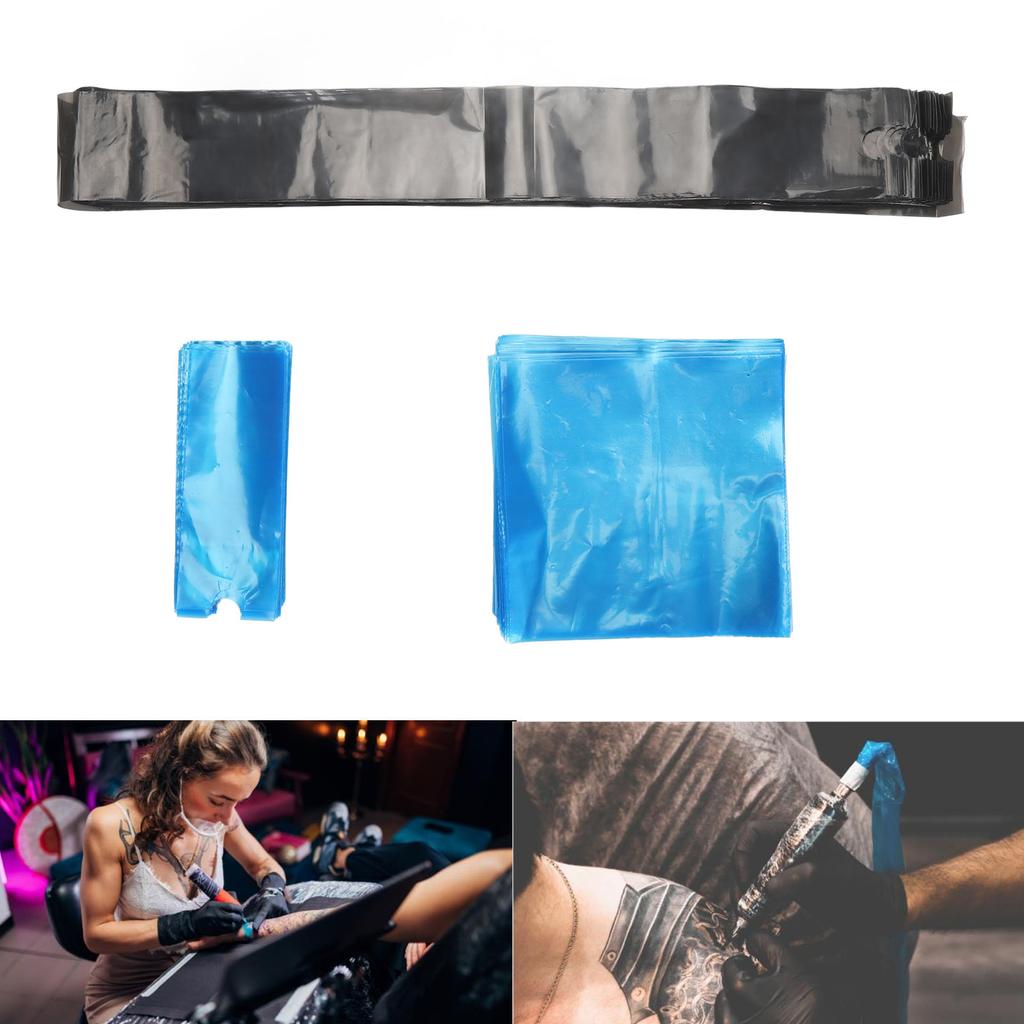 200 шт одноразовых роторных чехлов для тату-машинок с 100 шт черных удлиненных чехлов для шнура-клипсы 200 шт