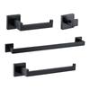 Stainless Steel Square Towel Rack: Wall-Mounted Bathroom Storage, Three-Piece Set