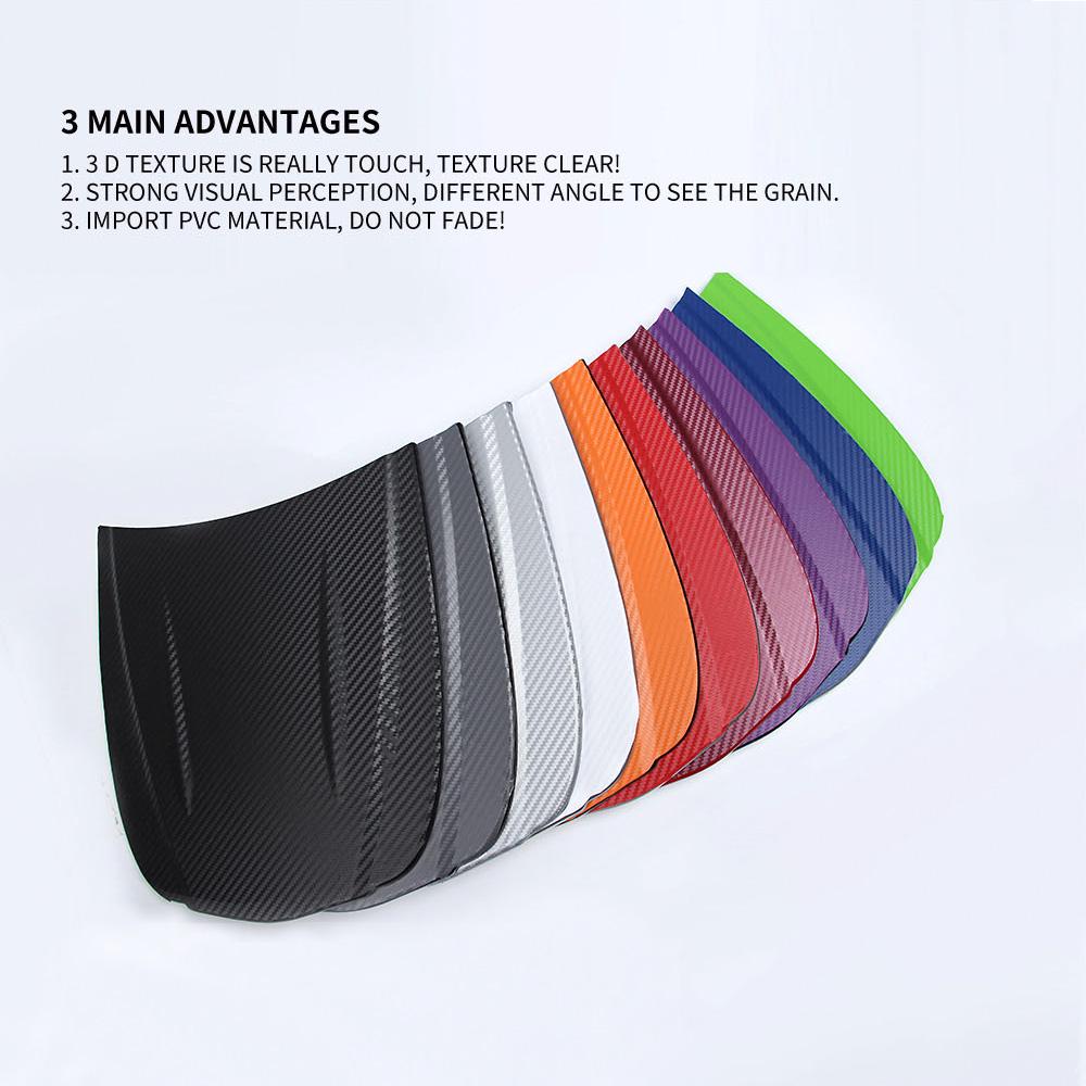 Водонепроницаемые автомобильные наклейки 3D Автомобильная виниловая пленка из углеродного волокна в рулоне, автомобильная наклейка «сделай сам», декор