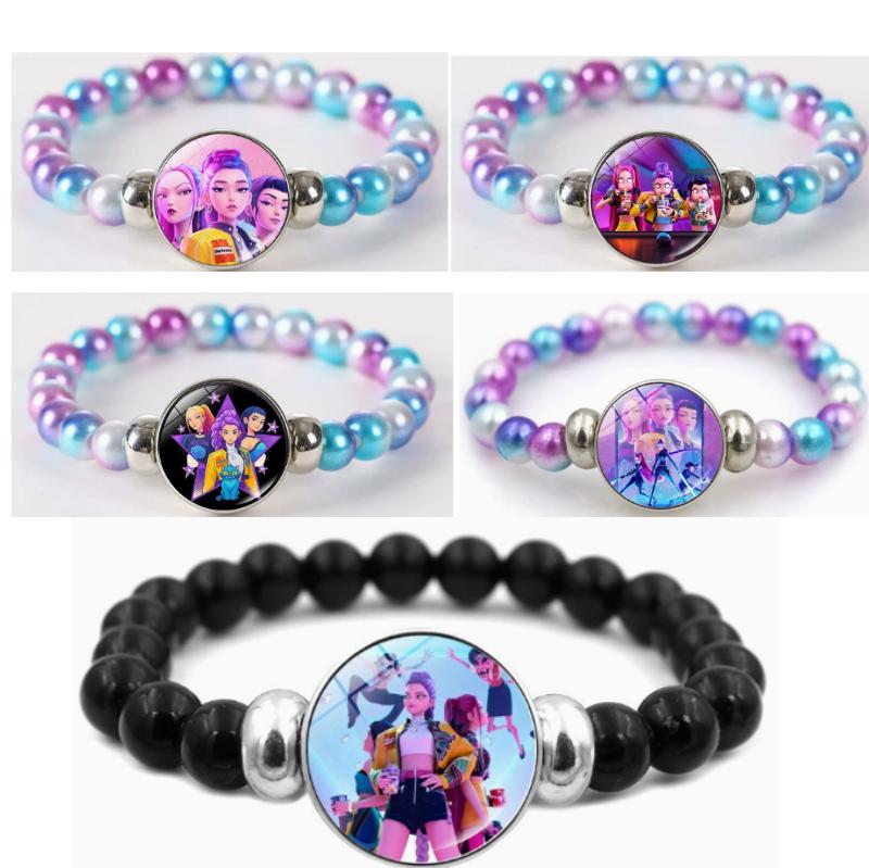K-POP Demon Hunters Theme Beaded Bracelet, Fashion Handmade Wristband for Girls, Ideal Birthday Holiday Gift & Party Accessories