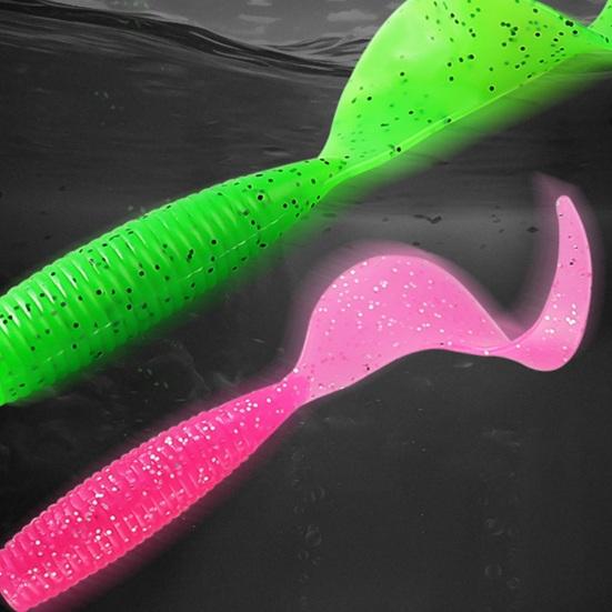 30/60 шт./набор 3,5/5/7 см приманка в виде червя с завитым хвостом и крючком, цветная мягкая искусственная приманка для соленой воды