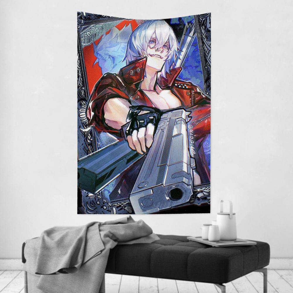 Игра DDevil May Cry Гобелен Декор комнаты Настенное полотно Вечеринка Подвесной фон Декор комнаты Детская комната