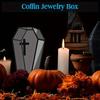 Halloween Cross Glass Coffin Box Gothic Jewelry Box With Lid Decorative Display Box Candy Storage Case Mini Vampire Treat Holder