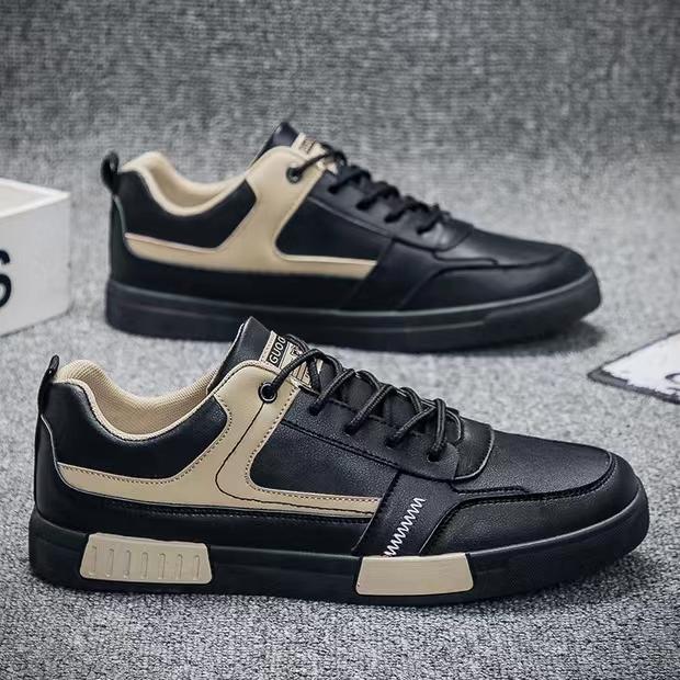 Male Foreign Trade Autumn 2025 New Leather Surface Large Size Versatile Casual Simple White Board Shoes Youth Sports Trendy