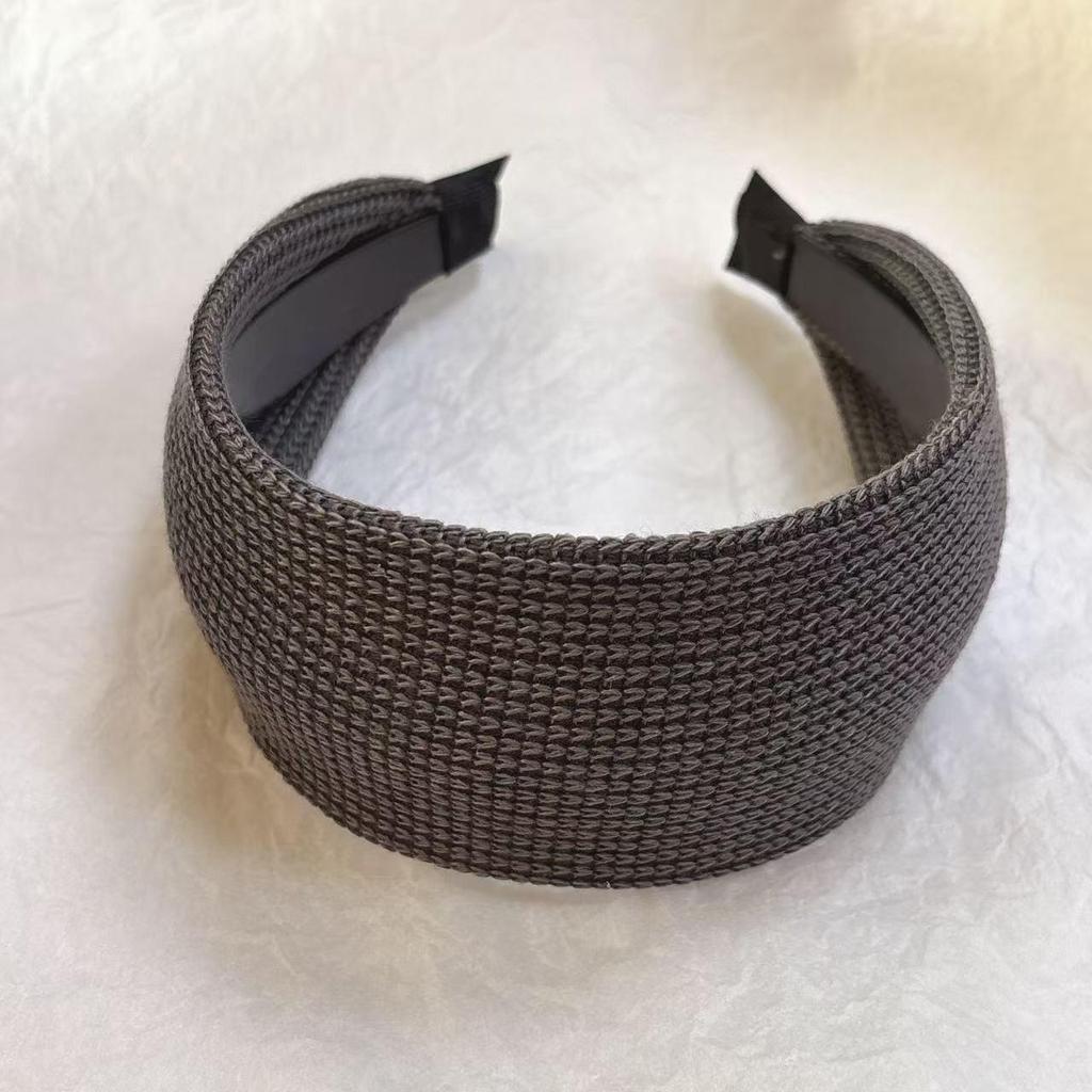 Серая вязаная повязка на голову Yi Mengling: Стильный, широкий, фитнес-аксессуар для волос для женщин