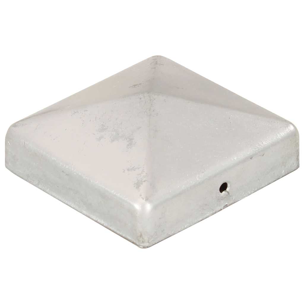 Post Caps 6 Pcs Pyramid Galvanized Metal 81 x 81 mm