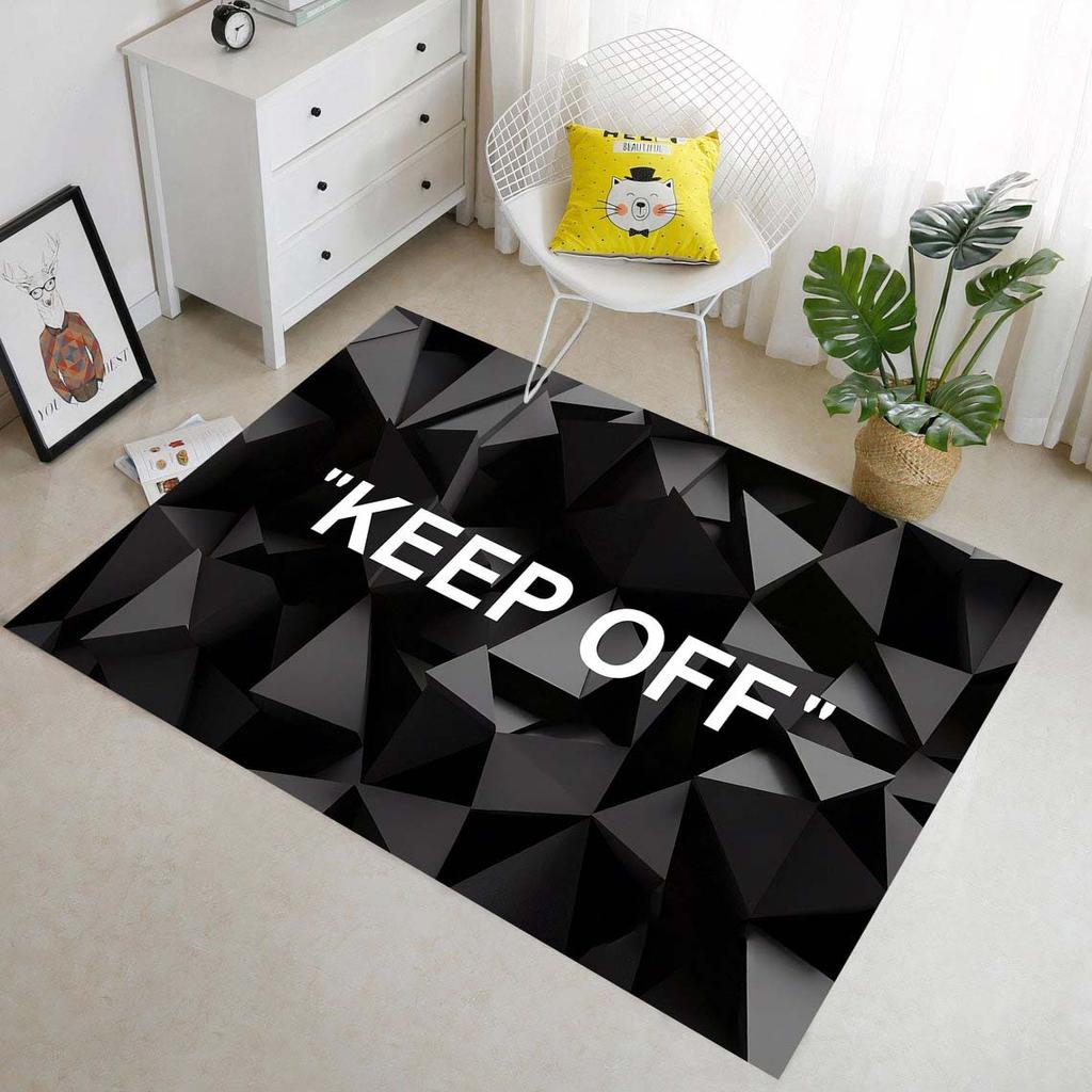 Коврик KEEP OFF Hype Decor, большой черно-белый ковер Hype Decor, ковер для гостиной, подарок на новоселье