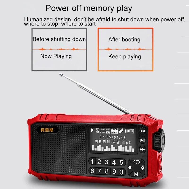 Многофункциональный FM-радио Портативный Bluetooth-динамик со светодиодным дисплеем Поддержка фонарика U-диск TF-карта AUX Дисплей времени Тексты песен
