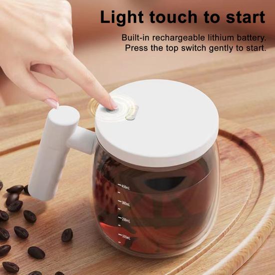 Электрическая кружка для перемешивания Автоматическая кружка для кофе Пищевой класс Без BPA Перезаряжаемая от USB Легко чистить Самоперемешивающаяся кружка с крышкой